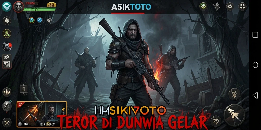 Screenshot utama menunjukkan atmosfera menakutkan dalam gameplay ASIKTOTO.