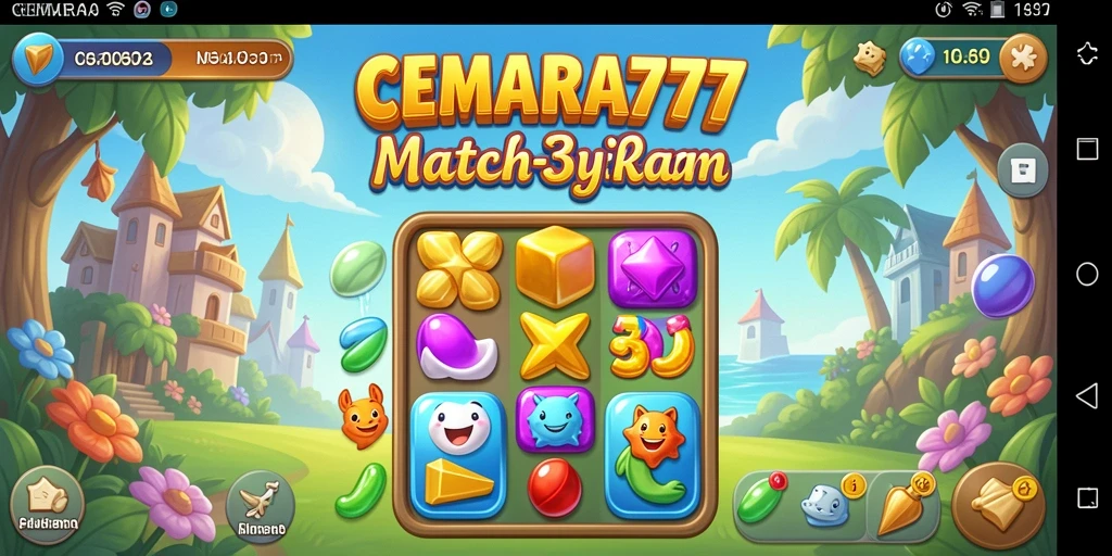 Tampilan gameplay seru di CEMARA777 dengan puzzle Match-3 yang menantang.