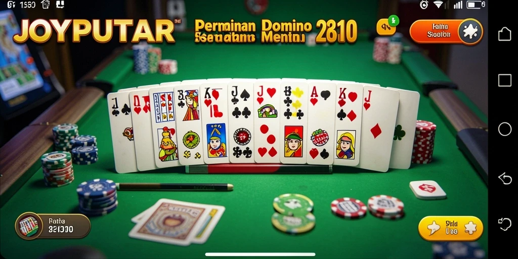 Tangkapan layar utama JOYPUTAR menampilkan aksi gameplay Domino yang menarik.