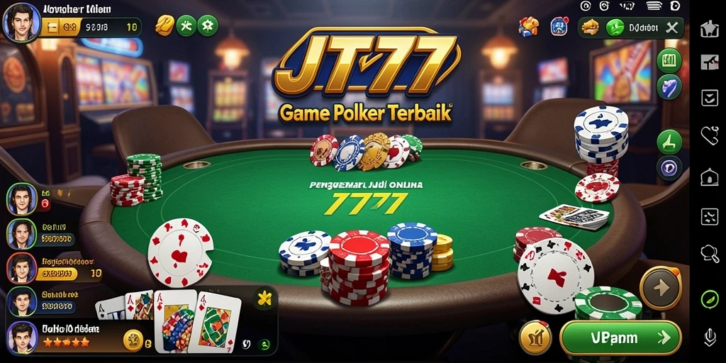 Screenshot gameplay JT777 menunjukkan aksi seru bermain poker.