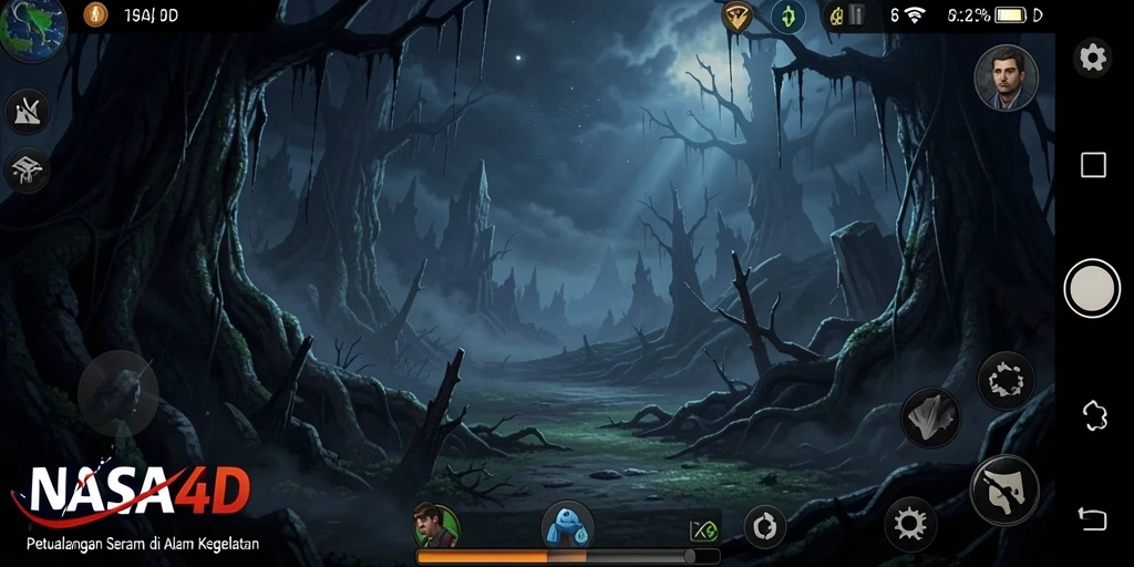 Gameplay menyeramkan dengan atmosfer gelap dan mencekam.