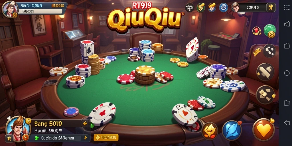 Screenshot menampilkan momen seru dalam permainan QiuQiu.