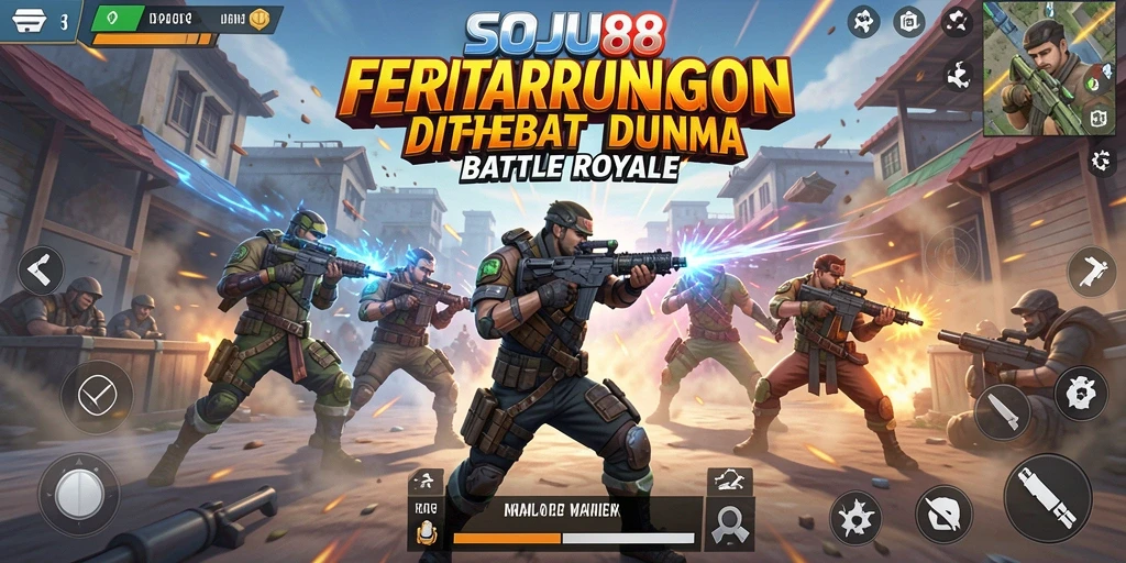 Tampilan seru gameplay SOJU88 di arena pertempuran.